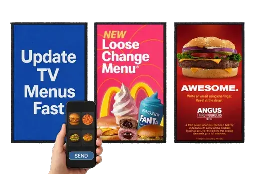 Phone sending menu to TV display